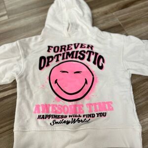 Zara White and Pink Optimistic Hoodie